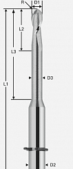 Фреза с торцевым радиусом для оксида циркония, без покрытия 00782129 