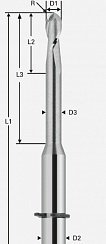 Фреза с торцевым радиусом для оксида циркония, без покрытия 00782131