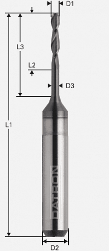 Фреза с концевым радиусом для оксида циркония / ПММА без покрытия 007821805