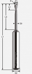 Фреза для концевого радиуса для PMMA / воска без покрытия 00783420